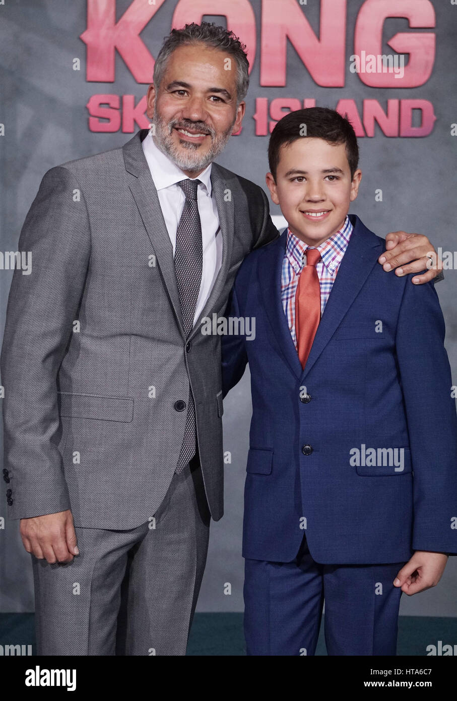 Los Angeles, USA. 08th Mar, 2017. John Ortiz and son at the Kong Skull Island Premiere at the Microsoft Theatre in Los Angeles. March 8, 2017. Credit: Tsuni/USA/Alamy Live News Stock Photo