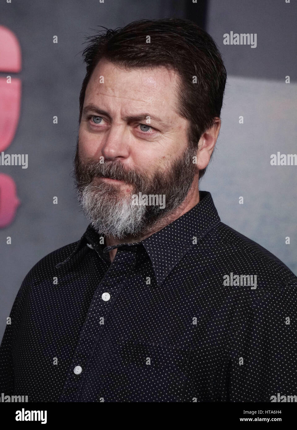 Los Angeles, USA. 08th Mar, 2017. Nick Offerman at the Kong Skull Island Premiere at the Microsoft Theatre in Los Angeles. March 8, 2017. Credit: Tsuni/USA/Alamy Live News Stock Photo