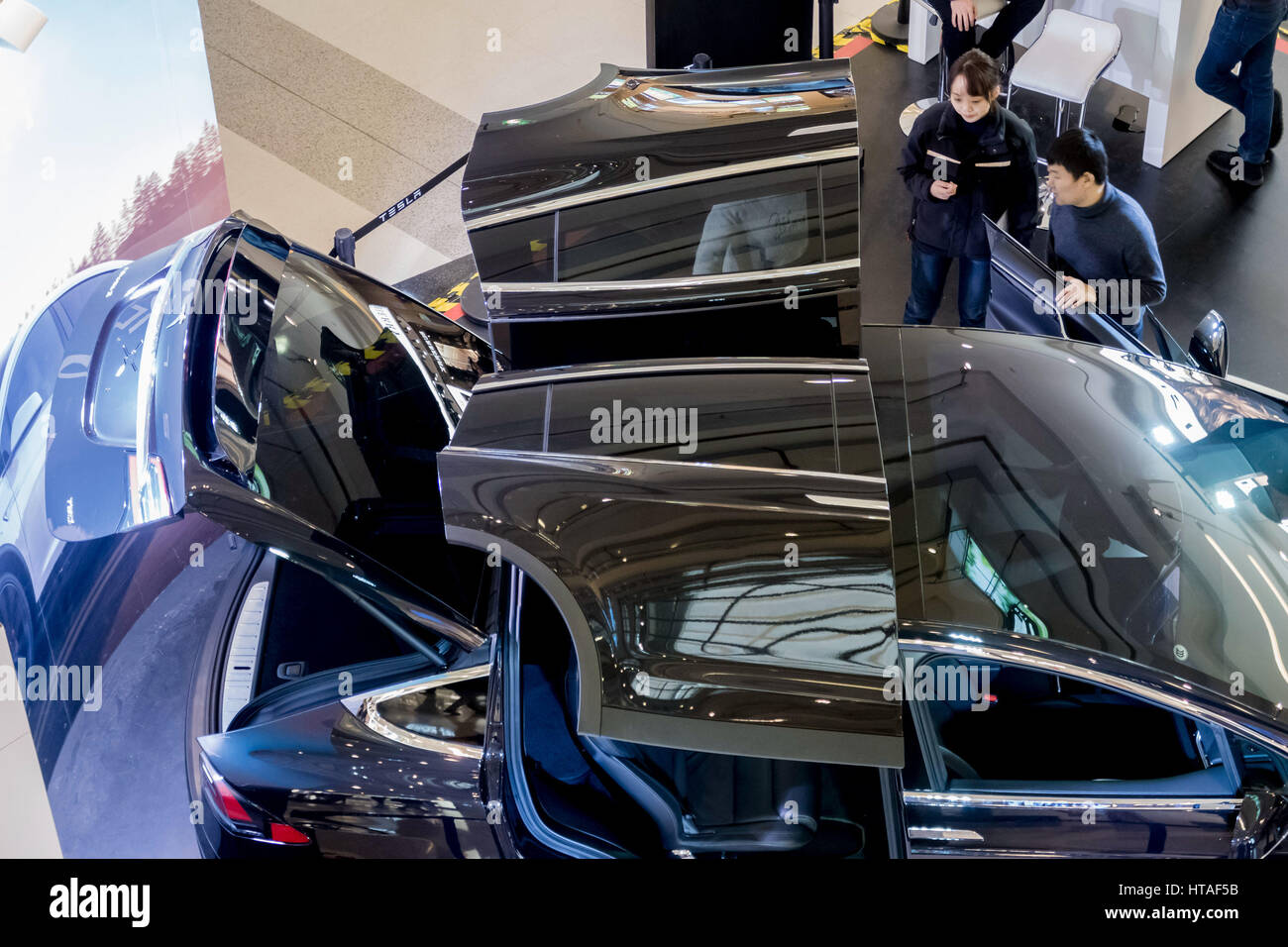 Shanghai China 9th Mar 2017 A Black Tesla Model X Shows