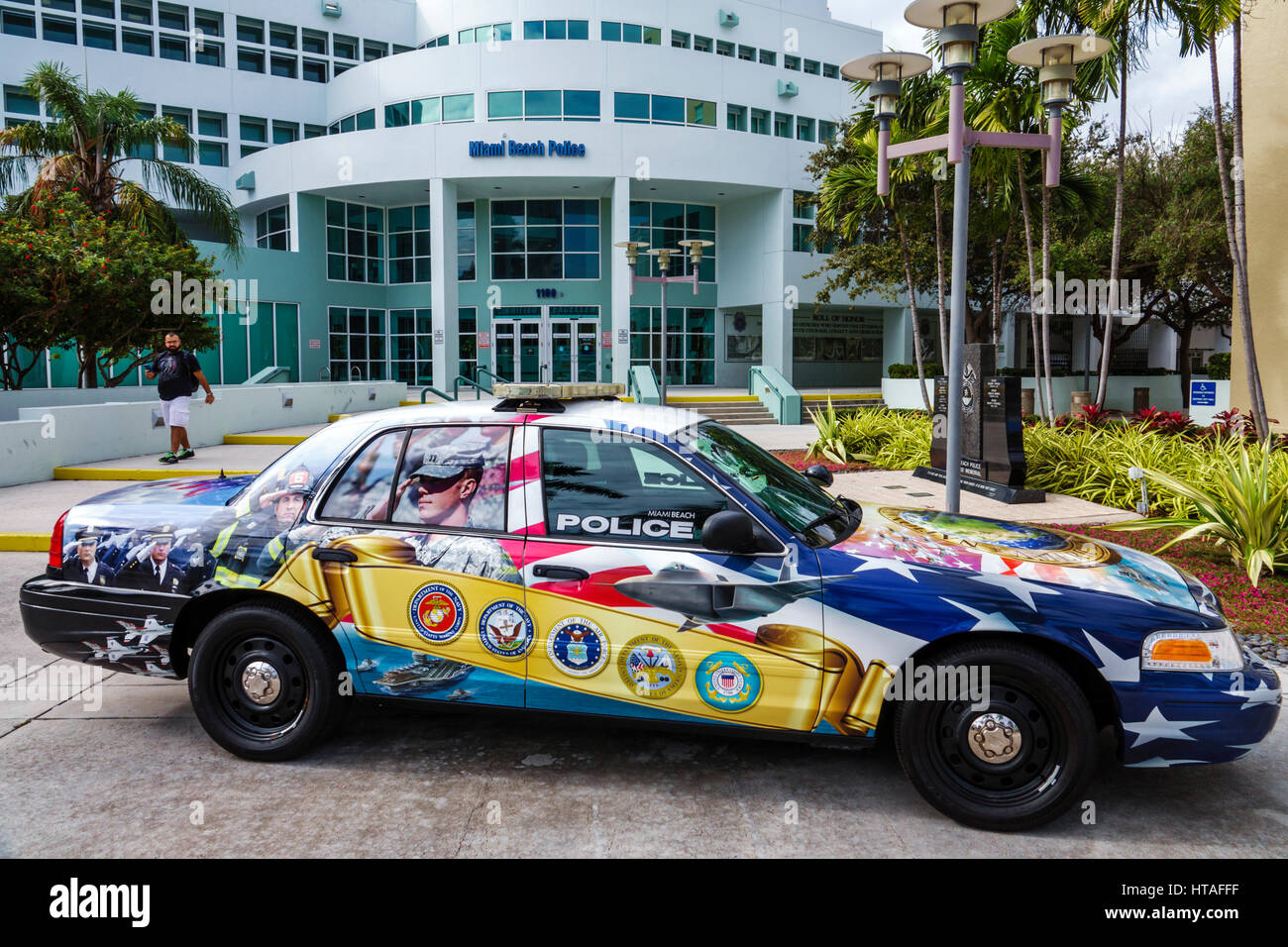 Miami Beach Miami Beach Florida,Police,department headquarters,building,facade,entrance,patrol