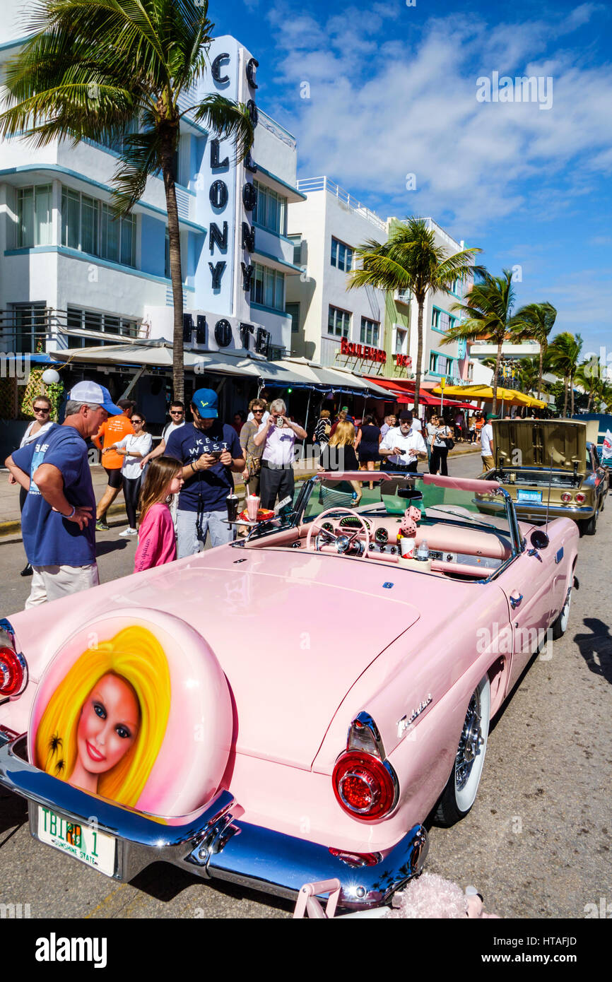 Miami ocean drive pink hi-res stock photography and images - Alamy