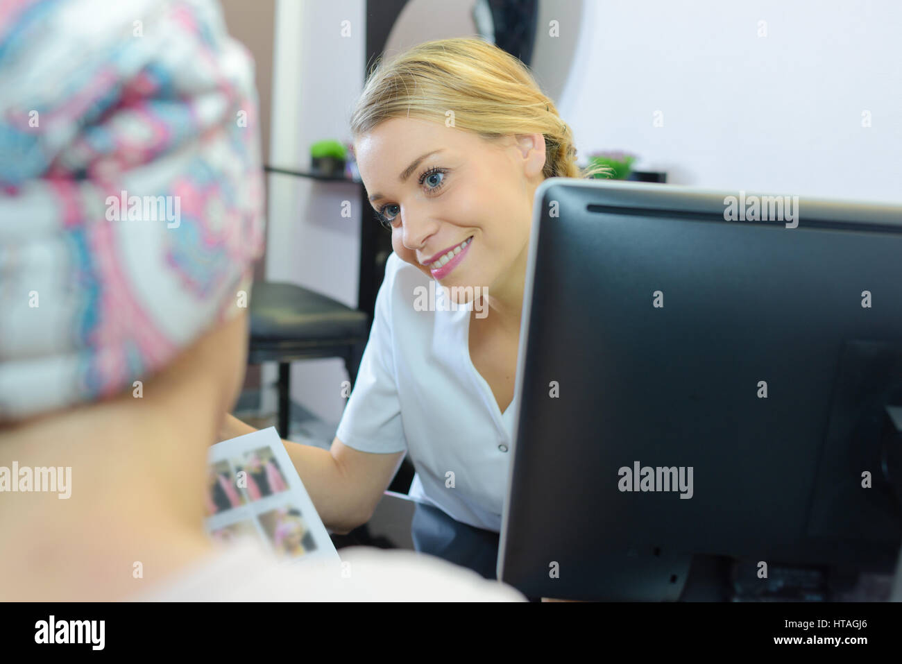 at a health appointment Stock Photo