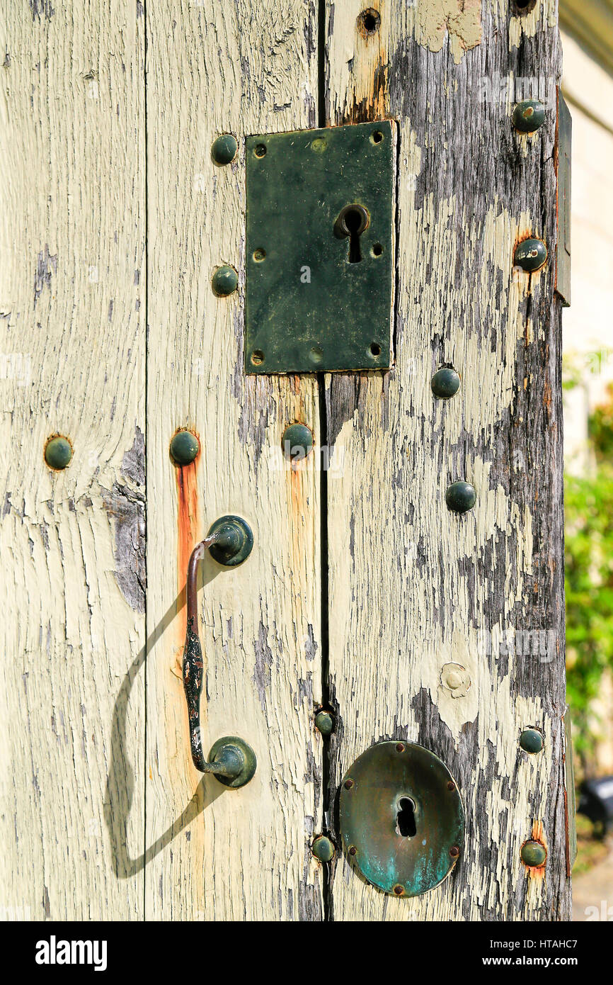 Paint peeling off an old wooden door Stock Photo Alamy