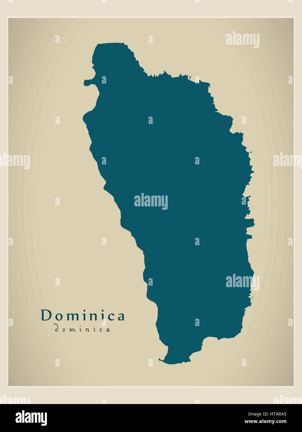 Modern Map - Dominica DM illustration silhouette Stock Vector Image ...