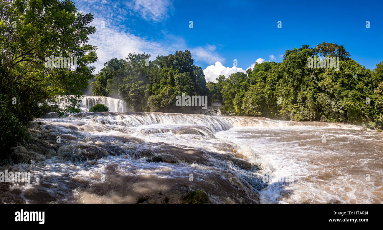 Agua Azul Waterfalls - Chiapas, Mexico Stock Photo