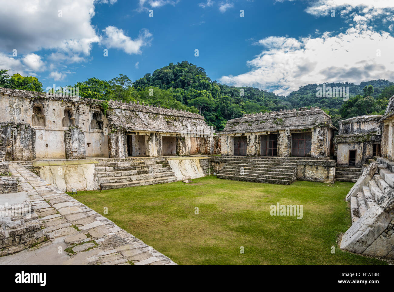 Palace at mayan ruins of Palenque - Chiapas, Mexico Stock Photo - Alamy