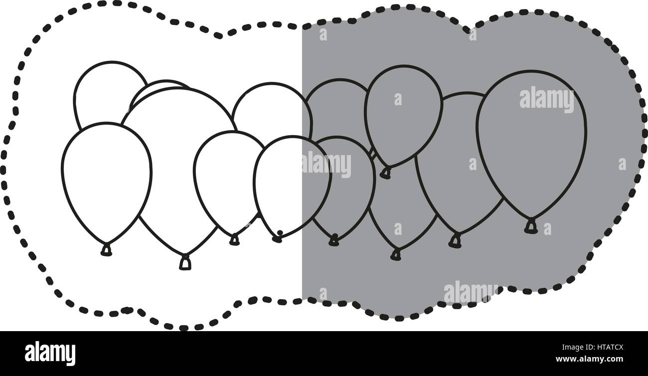 contour colored party balloons icon, vector illstraction design image ...