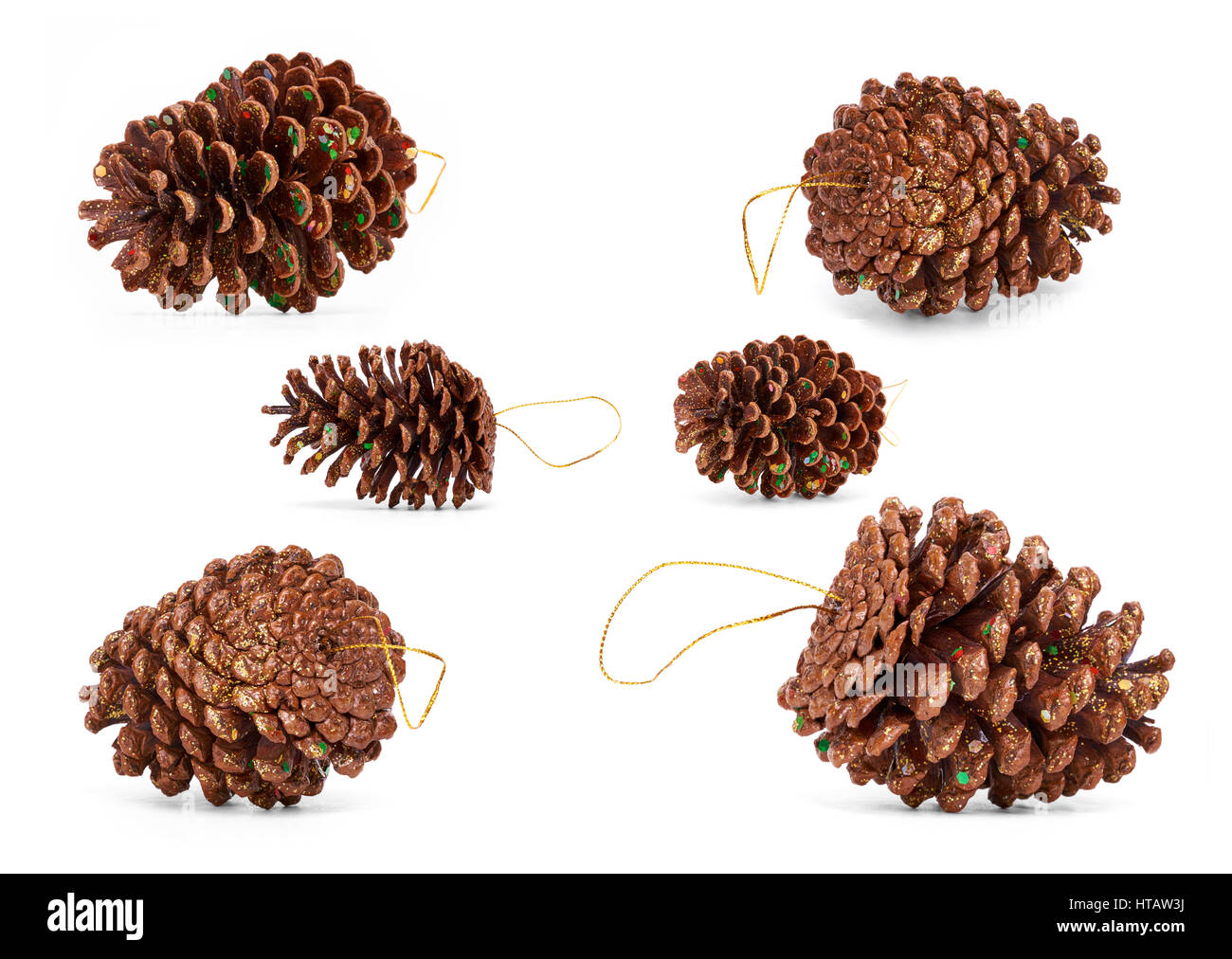 Christmas decorative pine cones isolated on a white background Stock ...