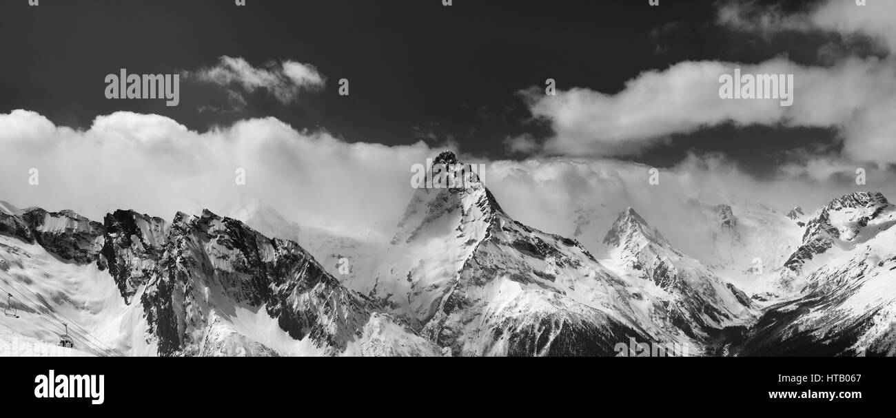 Top of the caucasus mountains Black and White Stock Photos & Images - Alamy