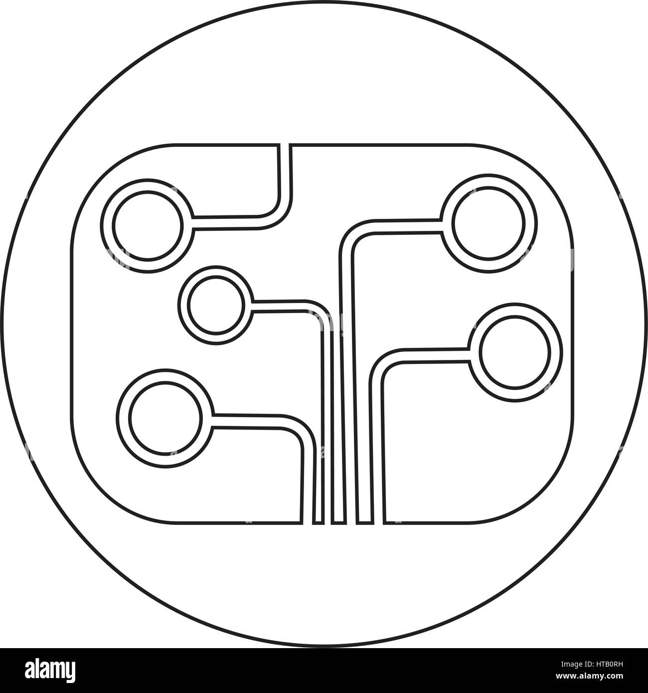 Circuit board technology icon illustration design Stock Vector Image ...