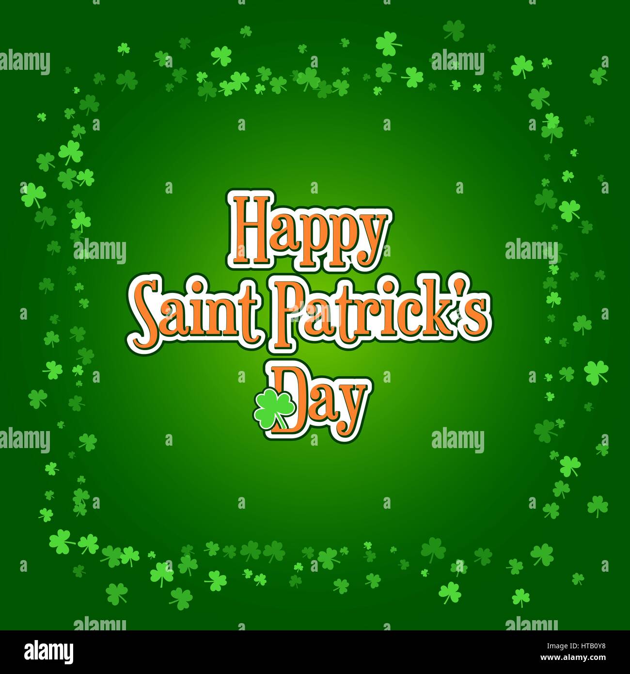 Saint Patricks Day background with green clover frame Stock Vector ...