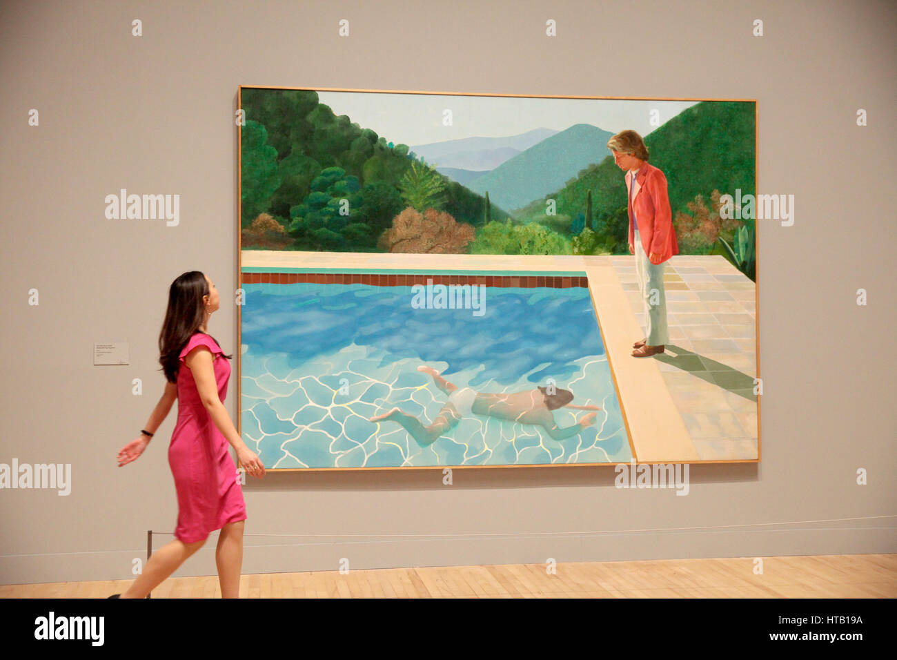 General view of the David Hockney retrospective at Tate Britain, London, open from 9 February