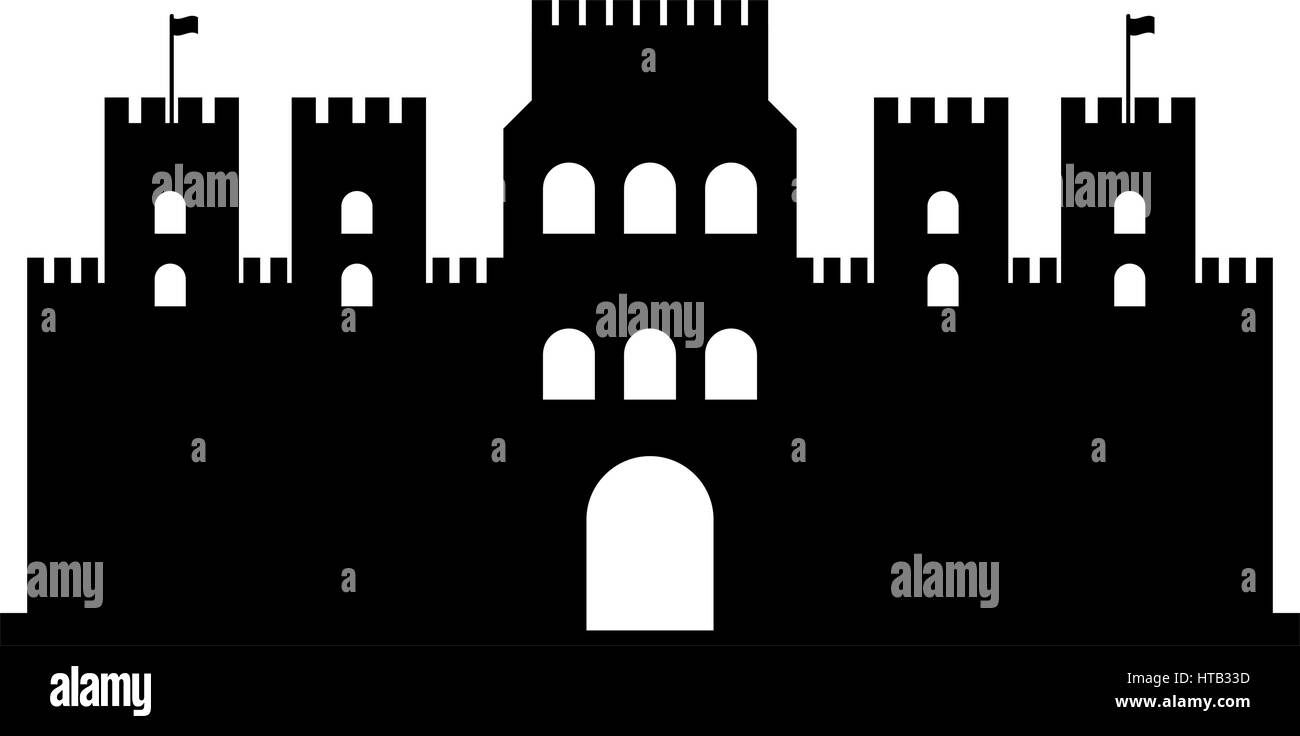 castle icon illustrated on a white background in vector Stock Vector ...