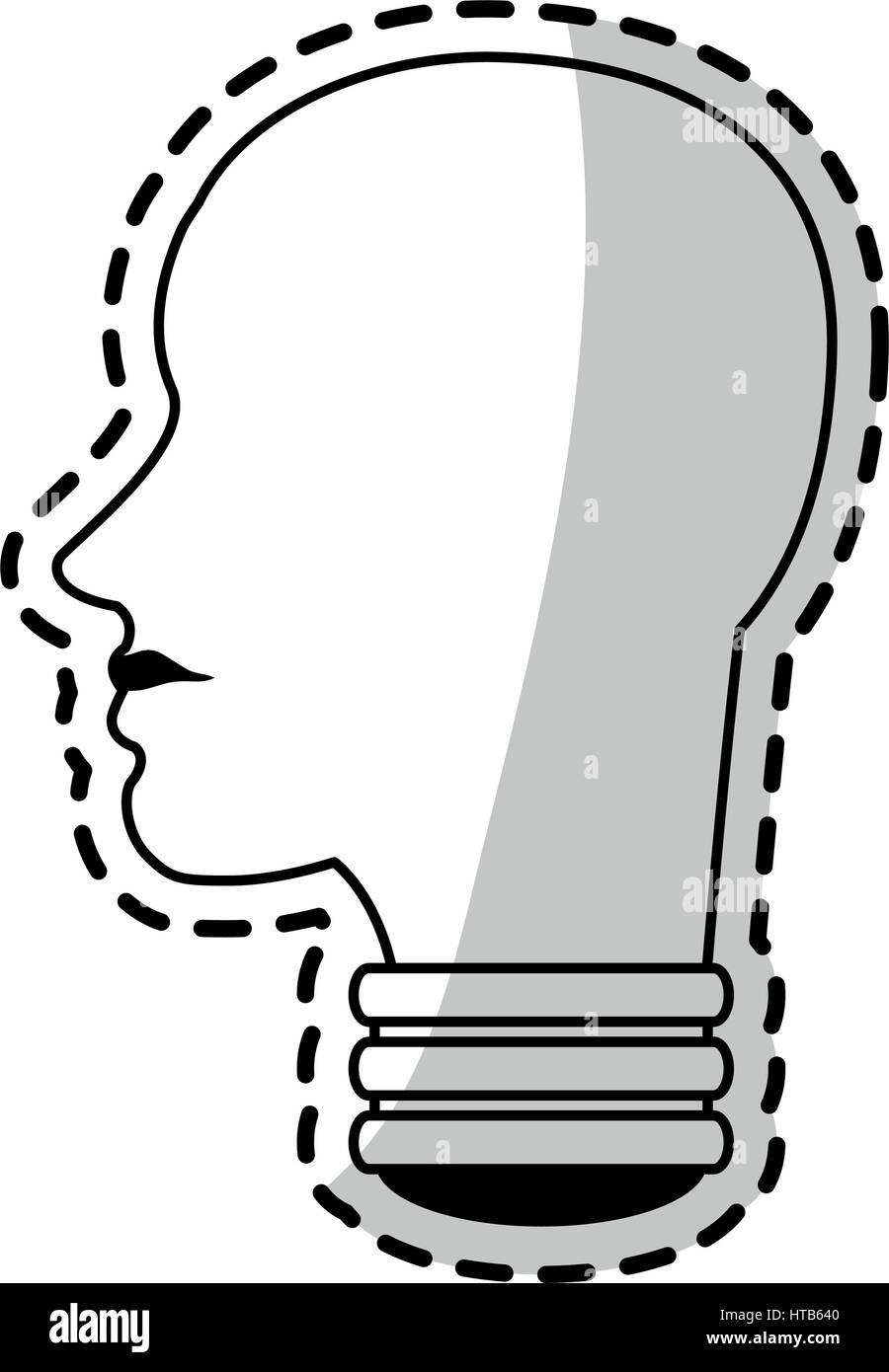 lightbulb with head shape icon image Stock Vector Image & Art - Alamy