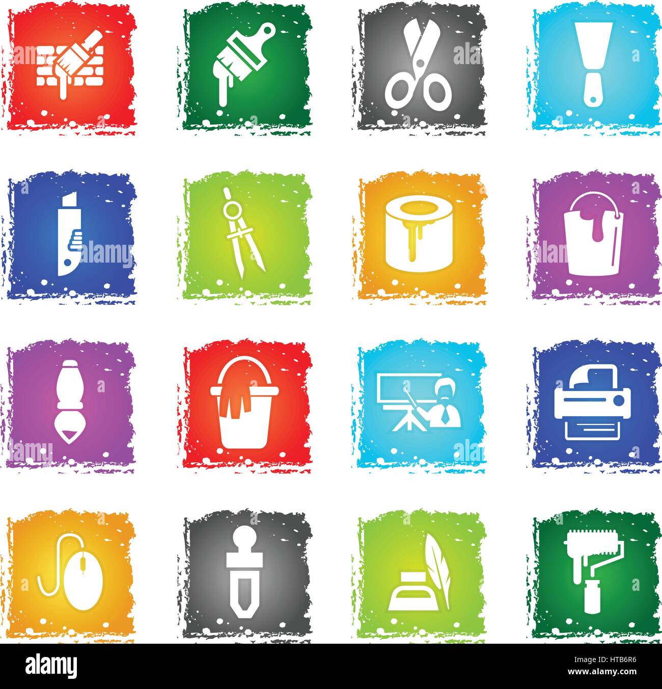 art tools web icons in grunge style for user interface design Stock ...