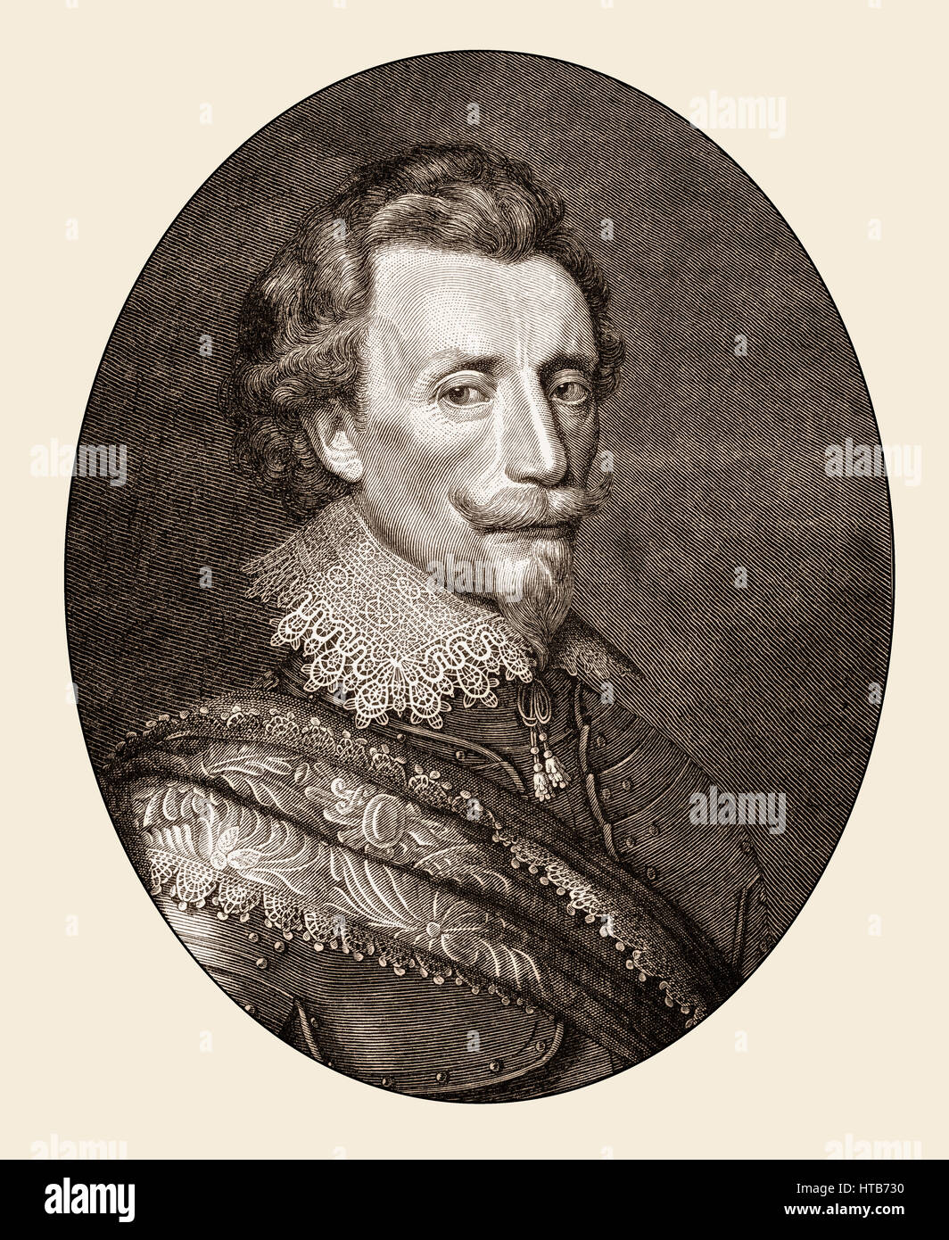 Count Peter Ernst II von Mansfeld, 1580 - 1626, a mercenary and military leader in the Thirty Years' War Stock Photo