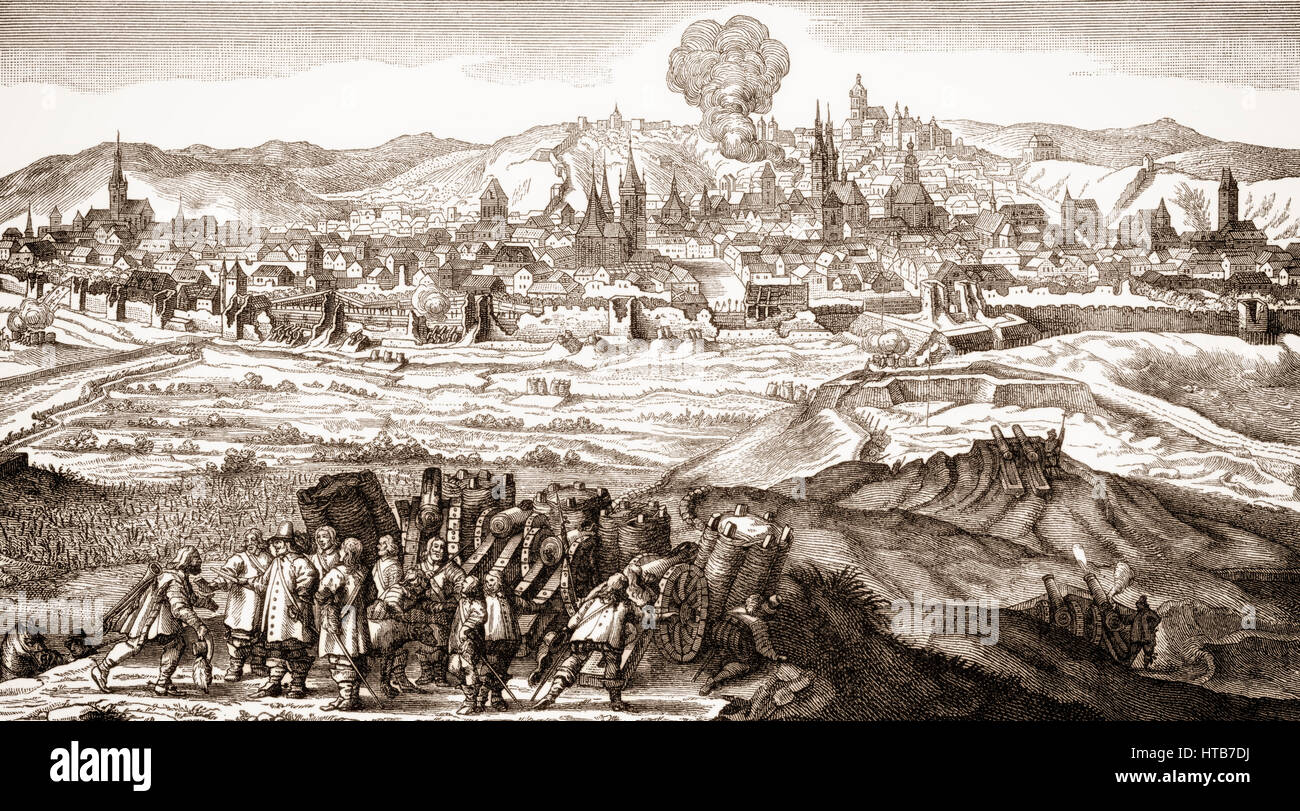 The siege of Prague by the Swedish military, the Thirty Years' War Stock Photo