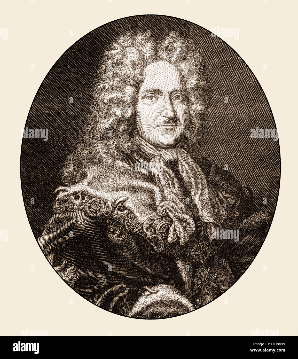 Frederick I, 1657 - 1713, the first King in Prussia, as Frederick III Elector of Brandenburg, Stock Photo
