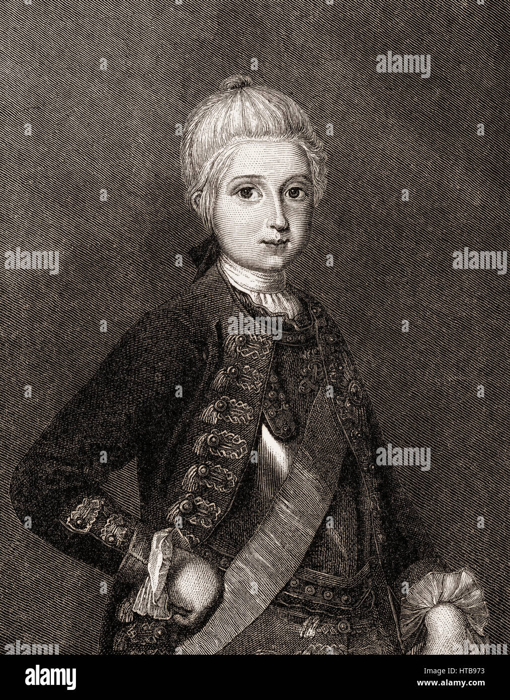 Young Crown Prince Frederick, Frederick the Great or Frederick II Stock