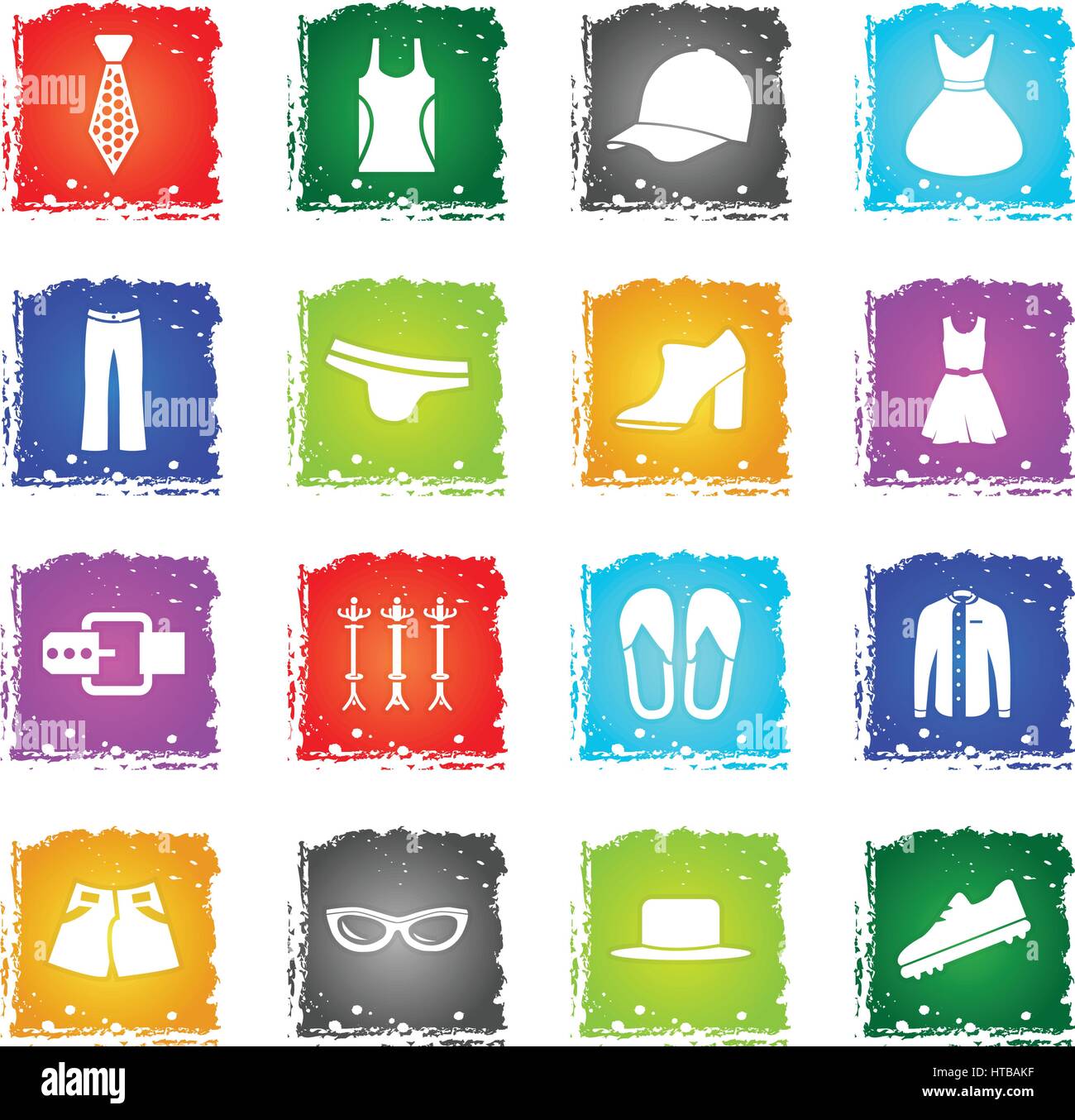 clothes web icons in grunge style for user interface design Stock ...