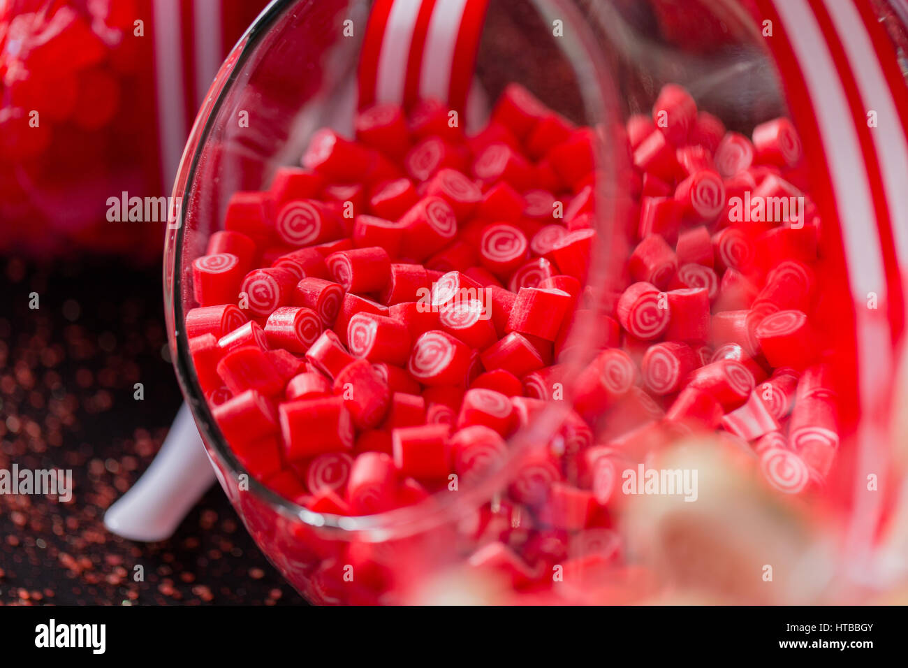 red candy in a jar Stock Photo Alamy