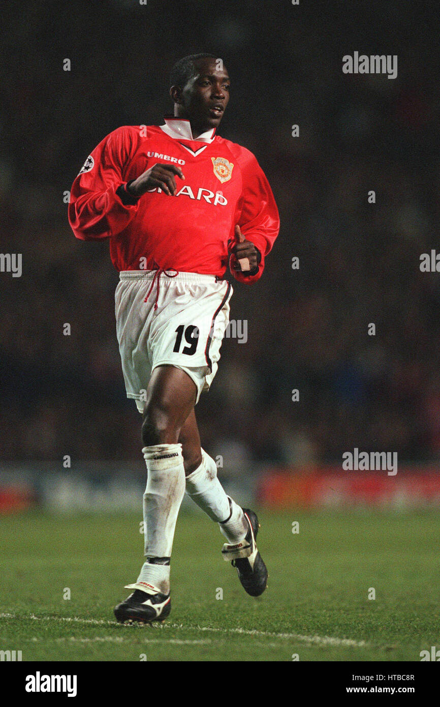DWIGHT YORKE MANCHESTER UNITED FC 07 April 1999 Stock Photo