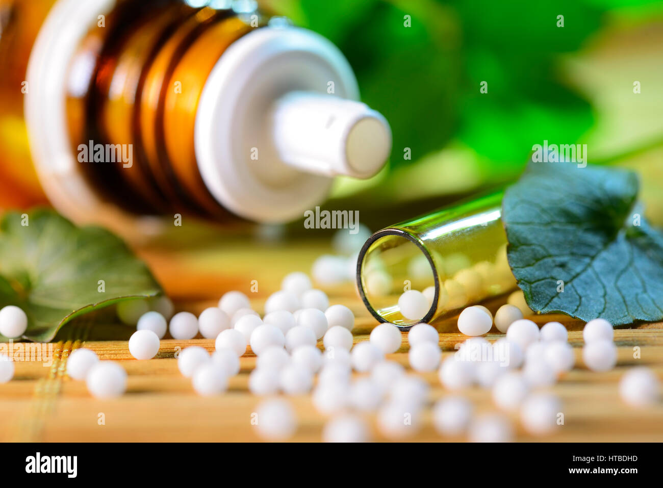 Globules, homeopathic remedy Stock Photo