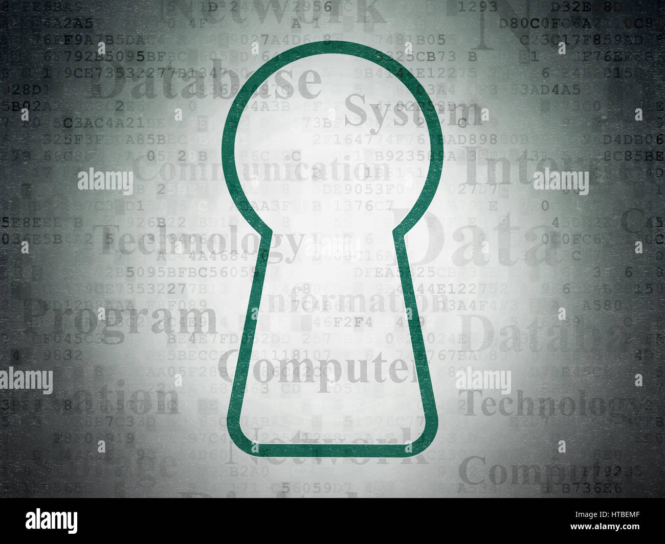 Information concept: Keyhole on Digital Data Paper background Stock ...