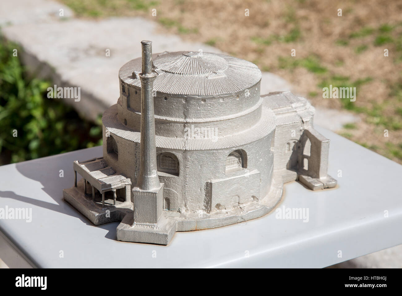 Small metal model of The Rotonda of Galerius or the Church of the Rotonda - the Greek Orthodox Church of Agios Georgios in Thessaloniki, Greece Stock Photo