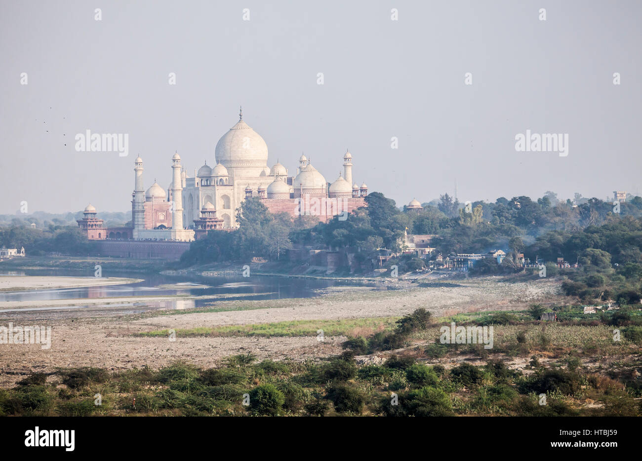 Taj mahal seen from agra fort hi-res stock photography and images