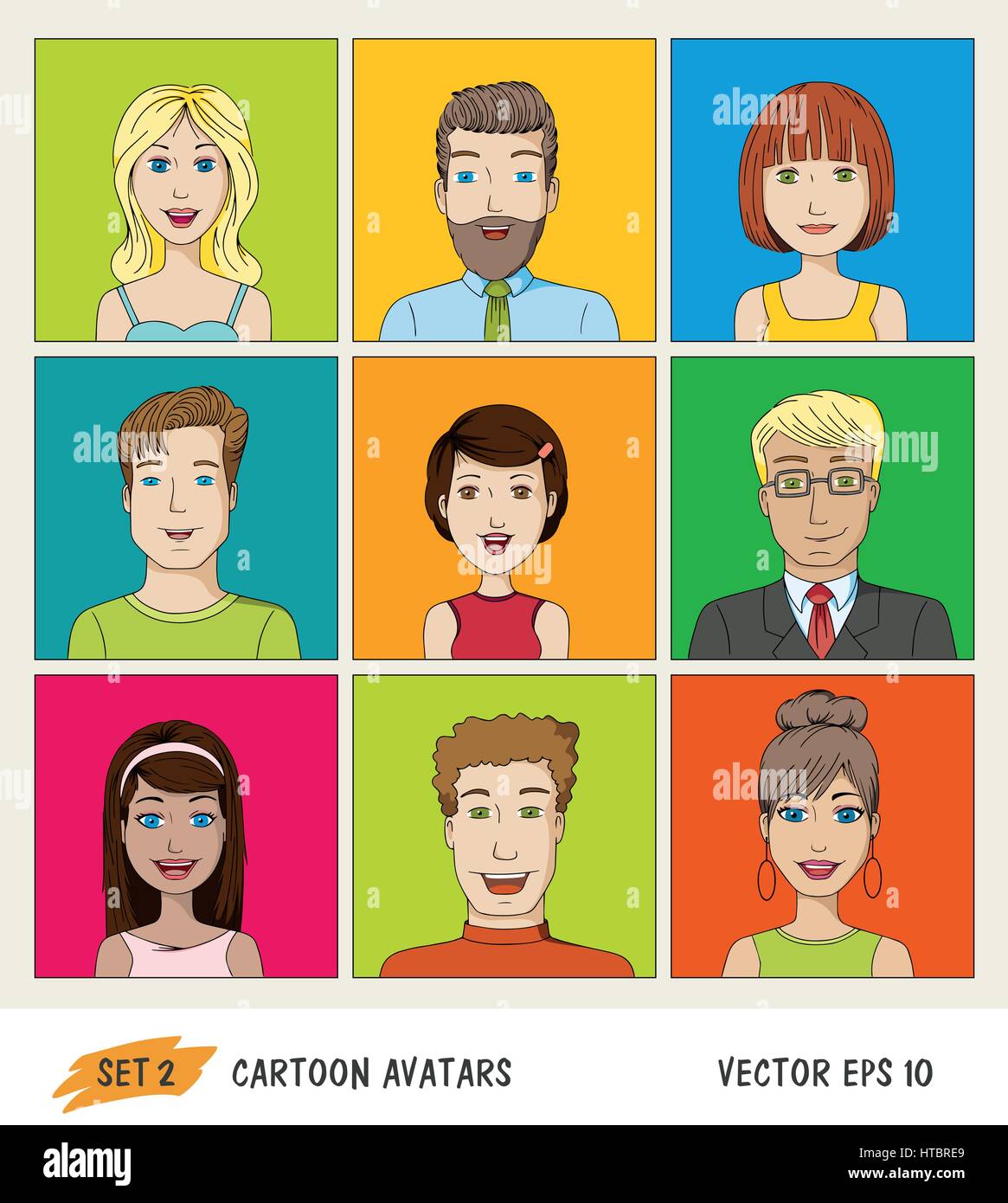 Set of cartoon people avatar icons Stock Vector Image & Art - Alamy