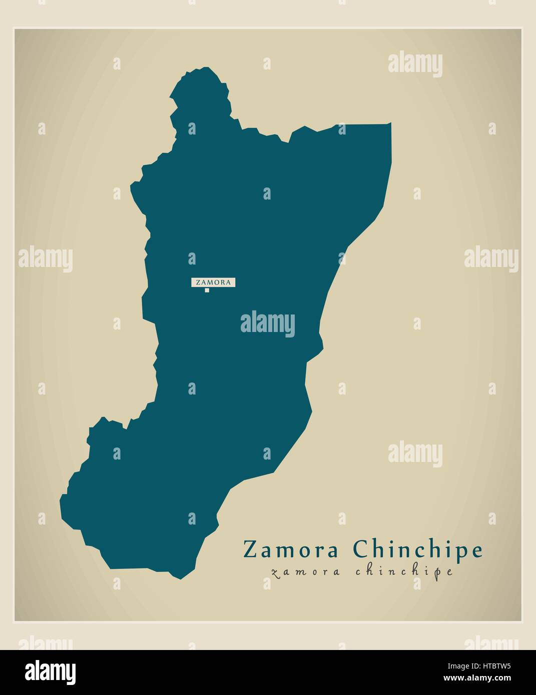 Modern Map - Zamora Chinchipe EC illustration silhouette Stock Vector