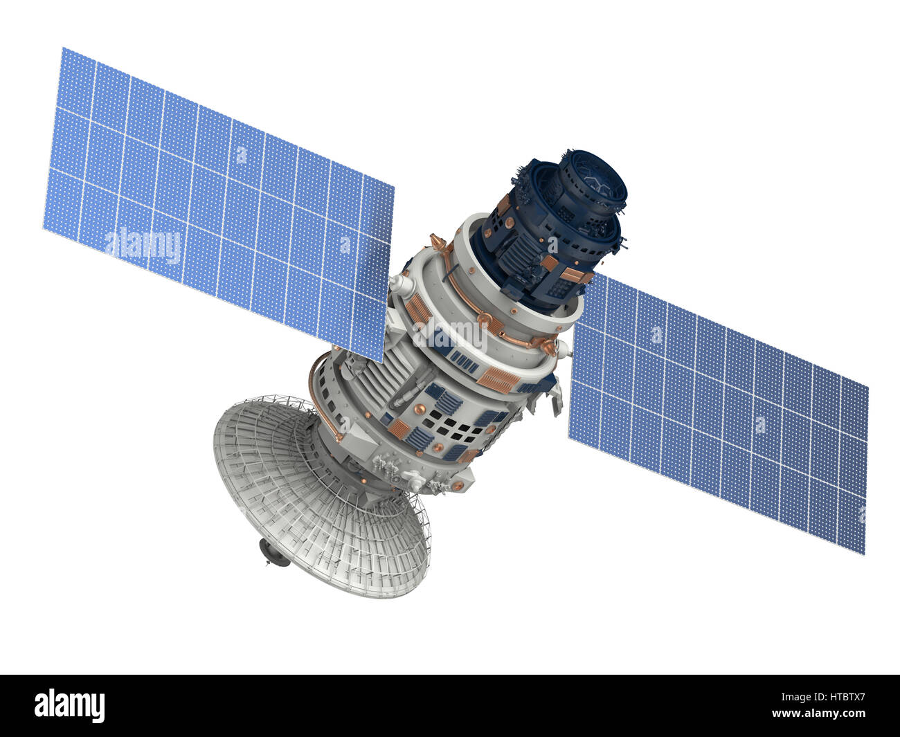 3d rendering satellite isolated on white Stock Photo - Alamy