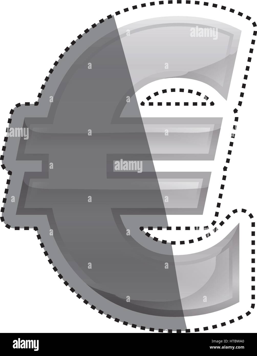Silver symbol euro Stock Vector Images - Alamy