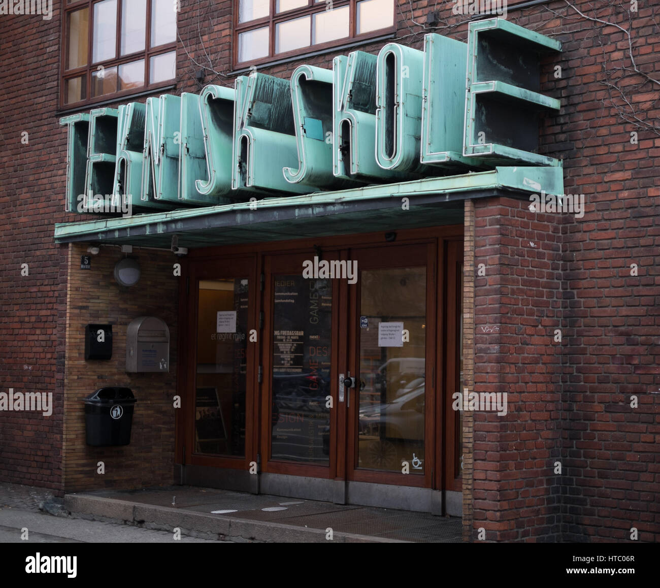 Teknisk Skole 3D sign, Copenhagen, Denmark Stock Photo