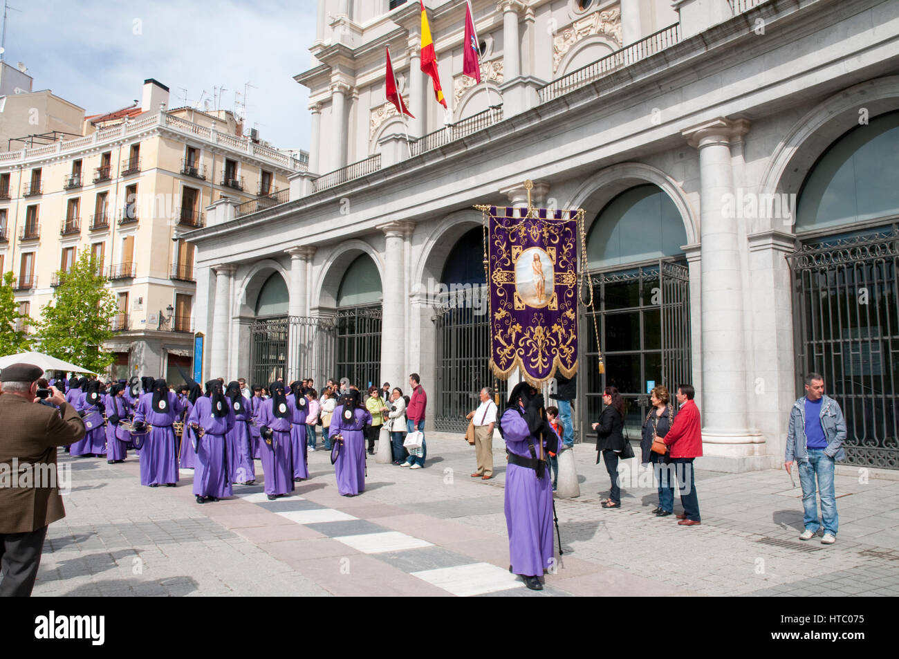 Holy Week procession. Oriente Square, Madrid, Spain. Stock Photo