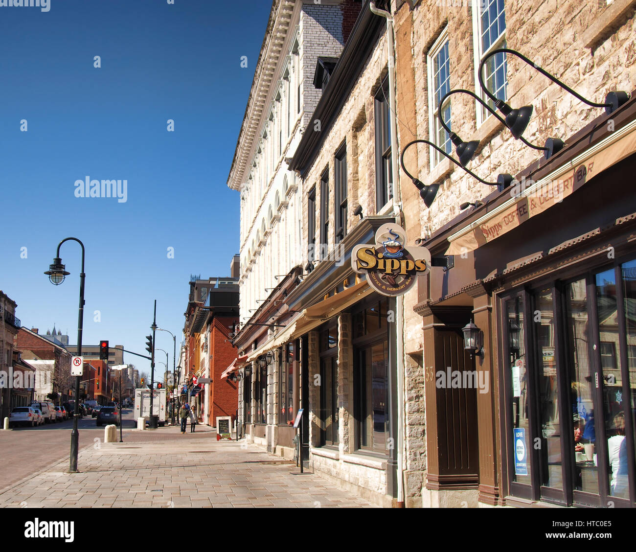 Kingston, Ontario, Canada, March 8,2017. Downtown Kingston city at mid-afternoon Stock Photo