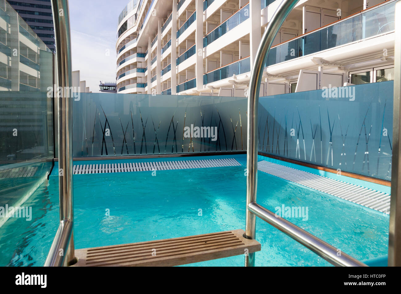 Jacuzzi on deck of a cruise ship. Stock Photo