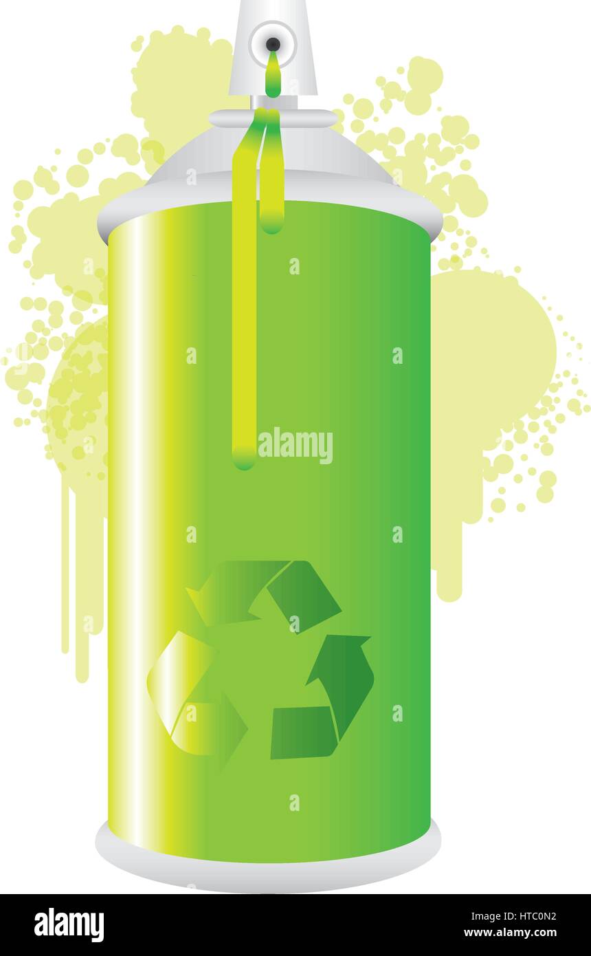 eco aerosol spray metal with smoke green paint Stock Vector Image & Art