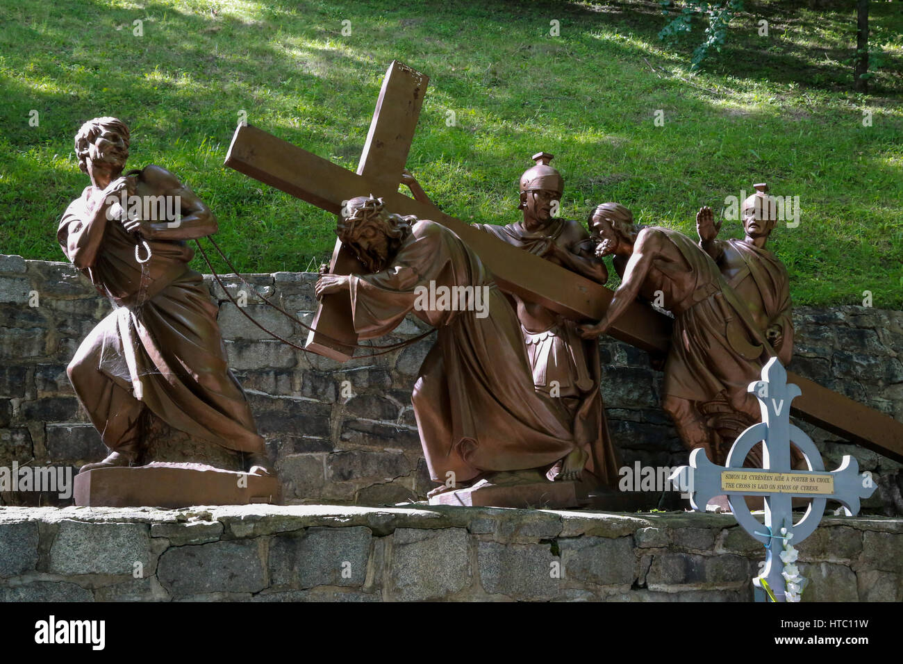 A station of The Cross at Basilica of SainteAnnedeBeaupré Stock