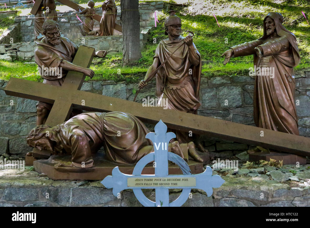 A station of The Cross at Basilica of SainteAnnedeBeaupré Stock