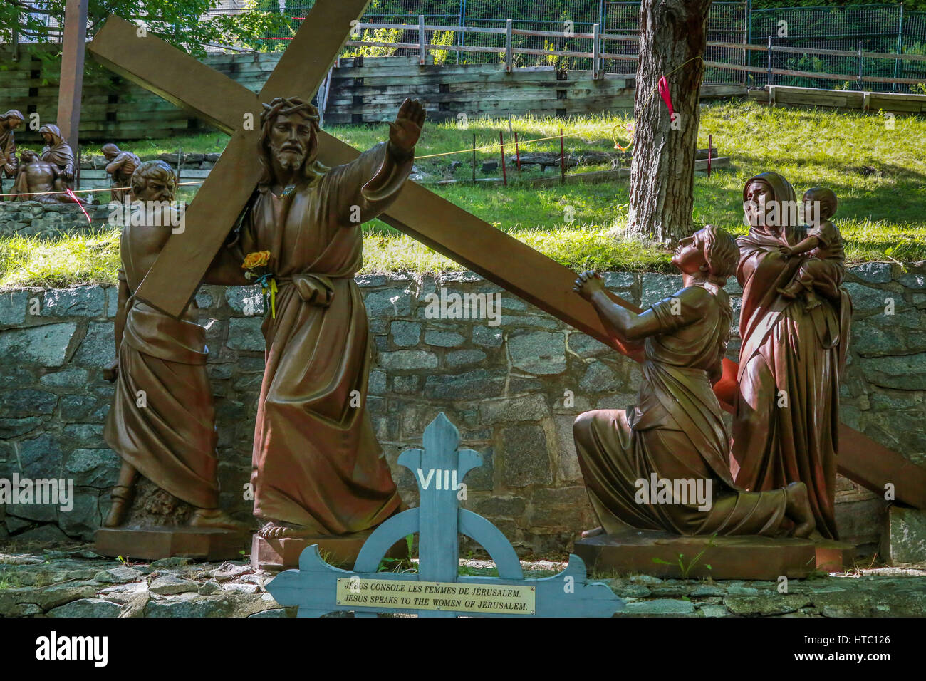 A station of The Cross at Basilica of SainteAnnedeBeaupré Stock