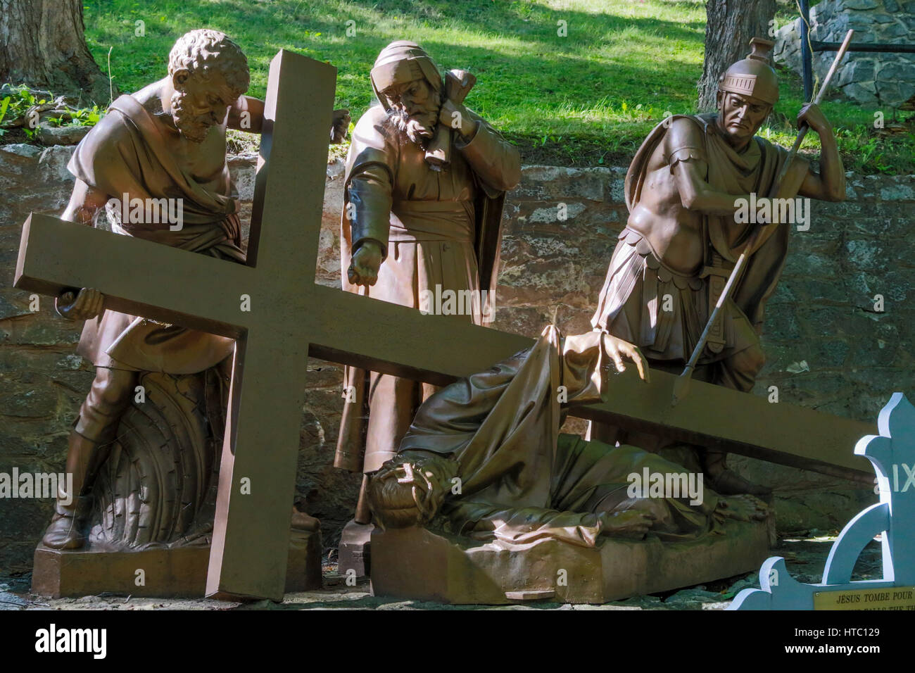 A station of The Cross at Basilica of SainteAnnedeBeaupré Stock