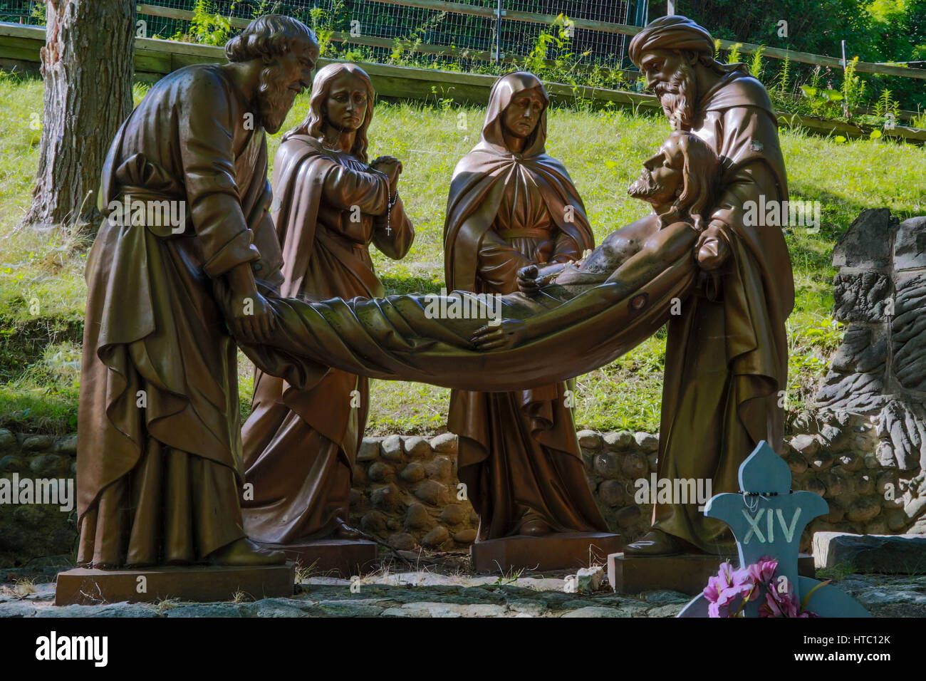 A station of The Cross at Basilica of SainteAnnedeBeaupré Stock