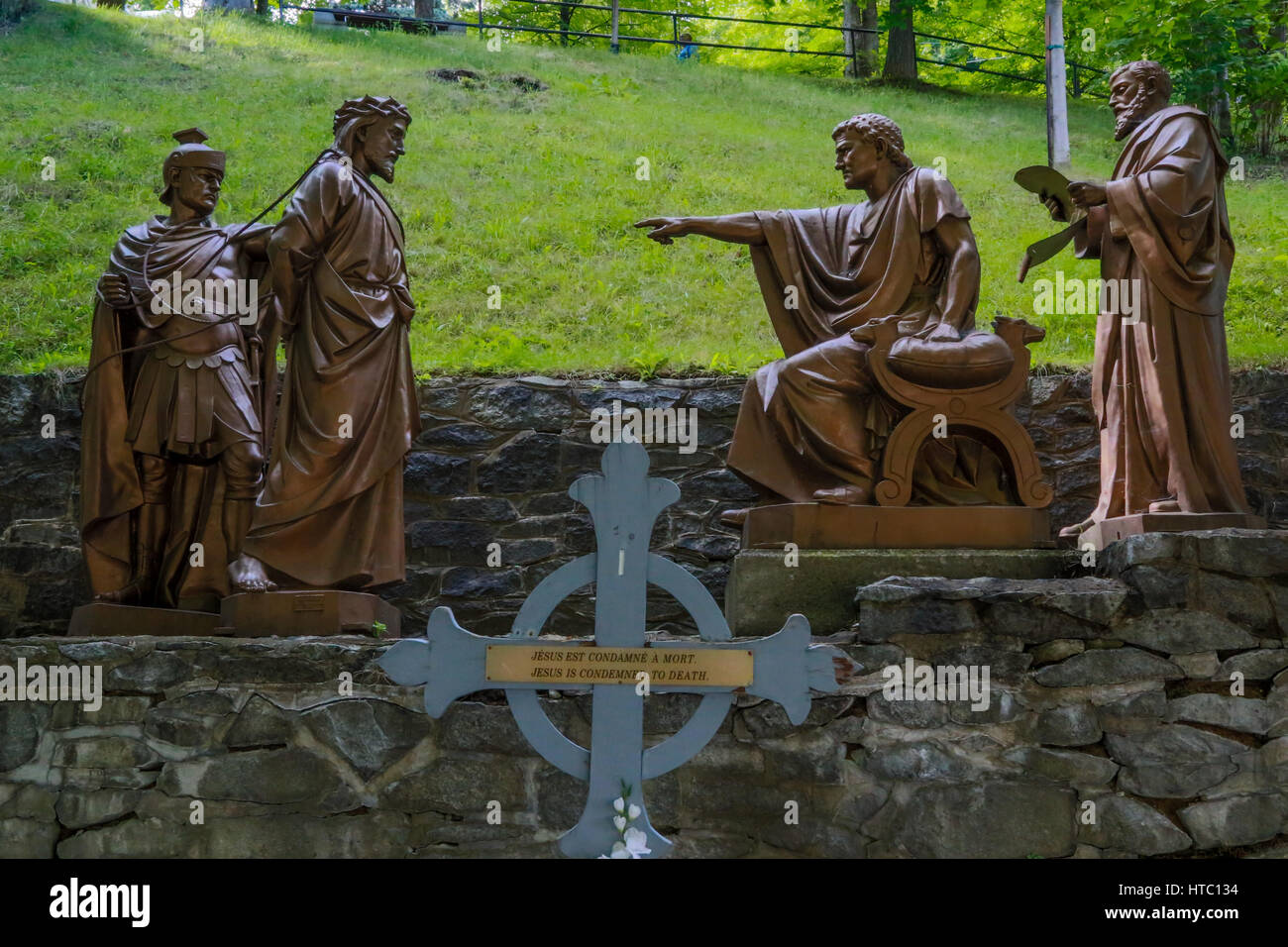 A station of The Cross at Basilica of SainteAnnedeBeaupré Stock
