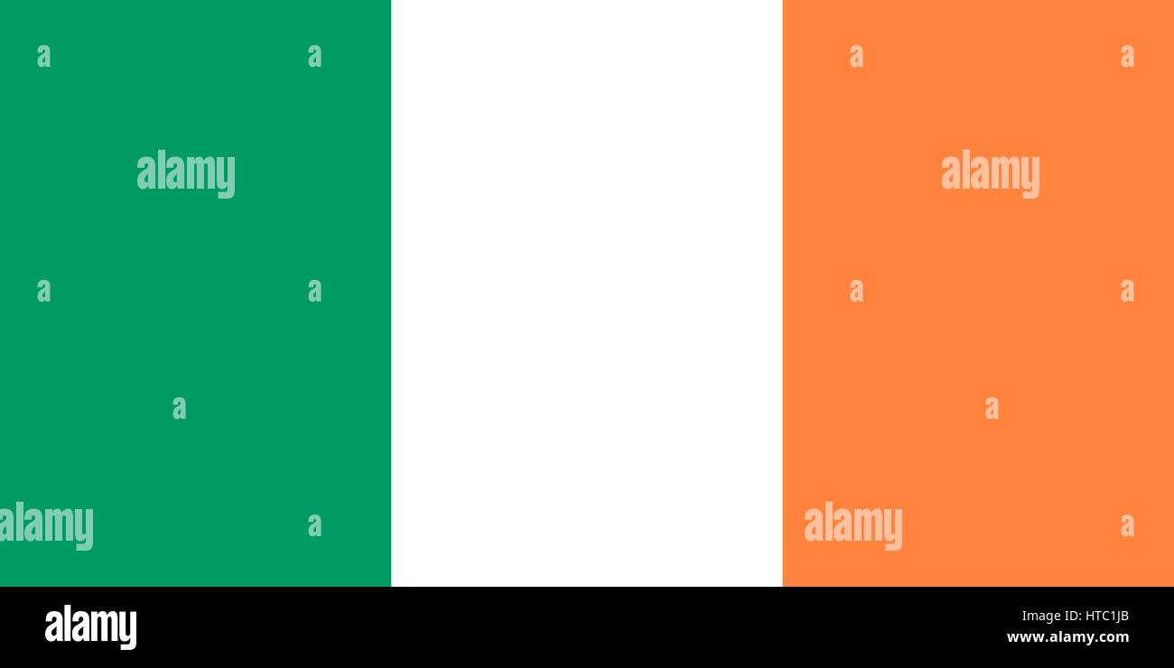 Flag of Ireland close up Stock Vector