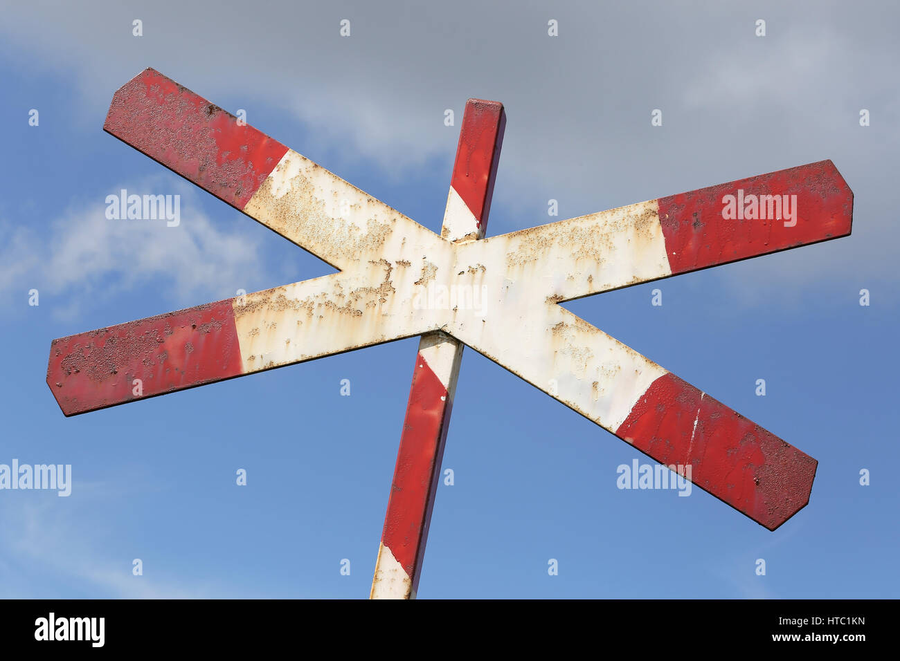 Dutch Road Sign Level Crossing With Single Track Stock Photo Alamy