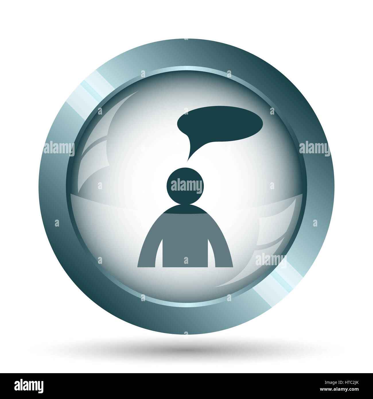 Comments icon. Internet button on white background. - man with bubble ...