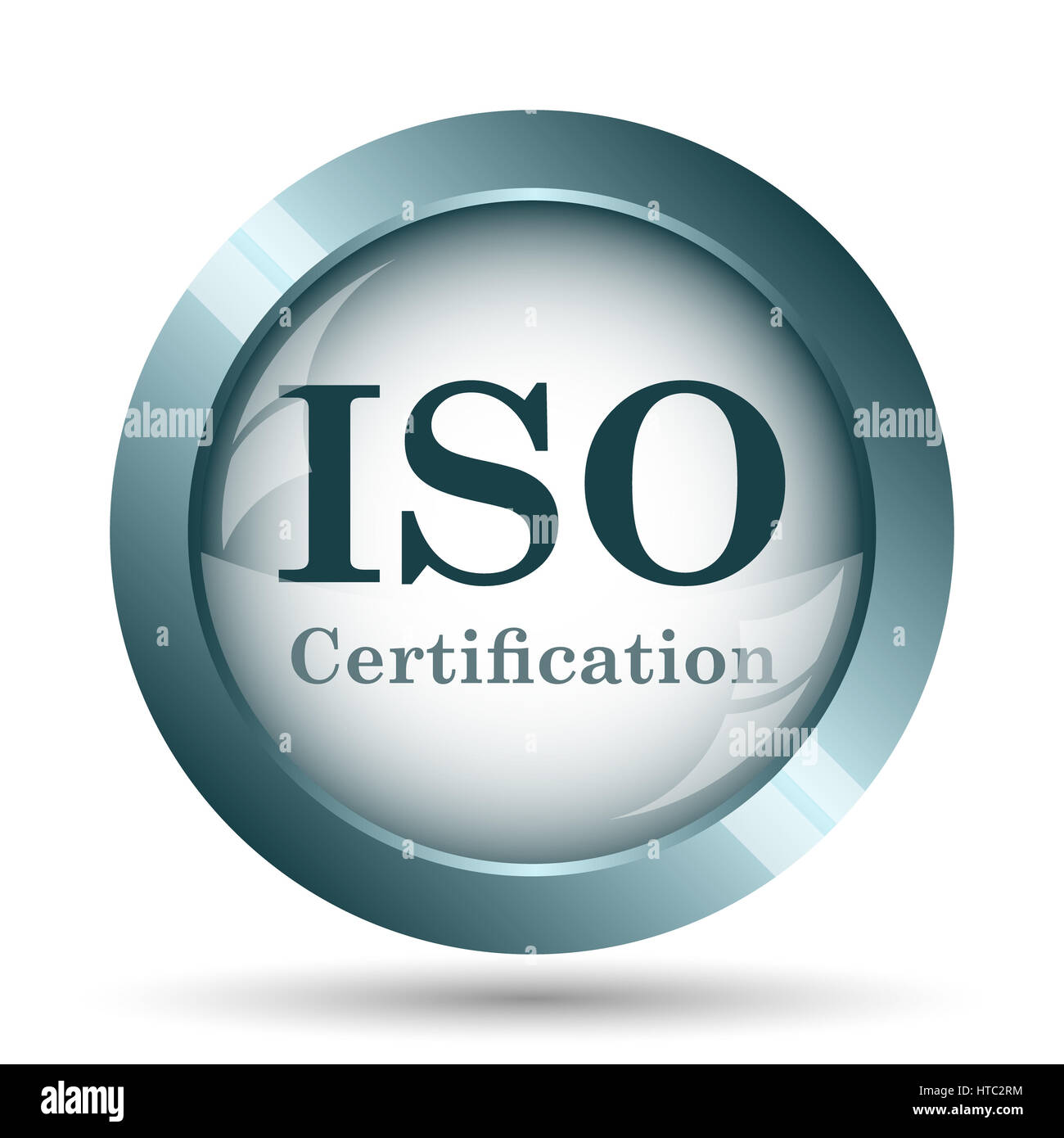 ISO certification icon. Internet button on white background Stock Photo ...