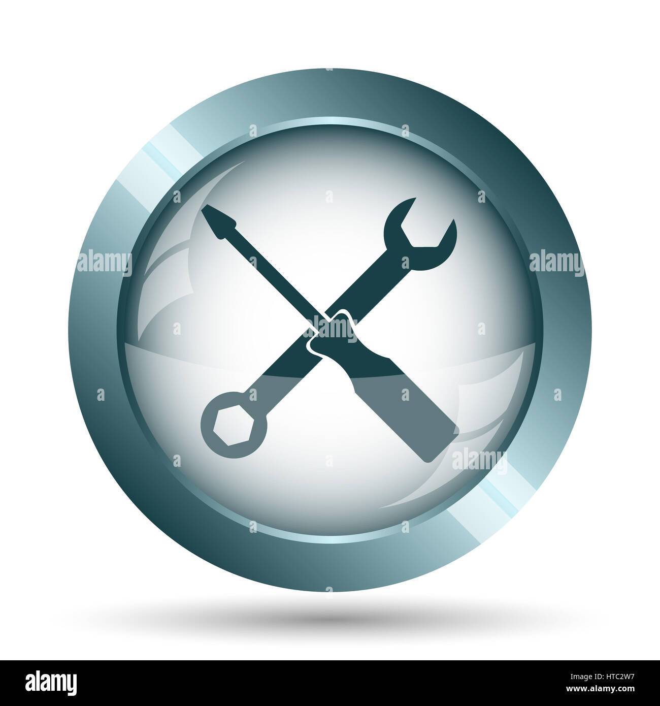 Tools icon. Internet button on white background Stock Photo - Alamy